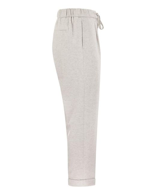 Peserico Gray Cotton Trousers