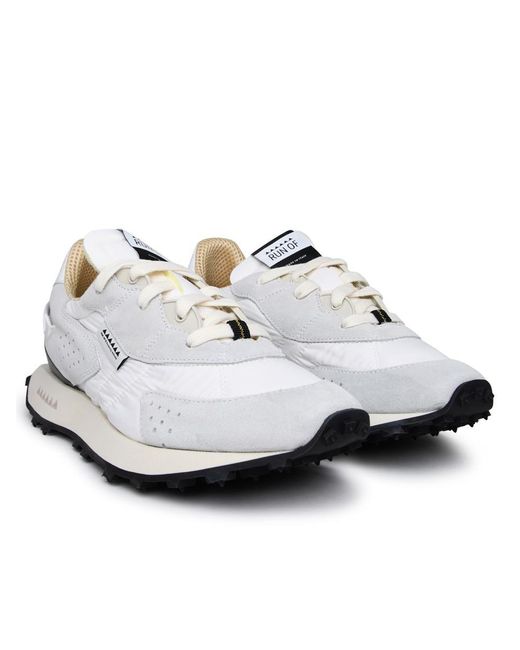 RUN OF White Two-tone Suede Blend Sneakers for men
