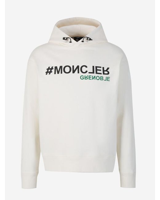 3 MONCLER GRENOBLE White Signature Printed Hoodie for men