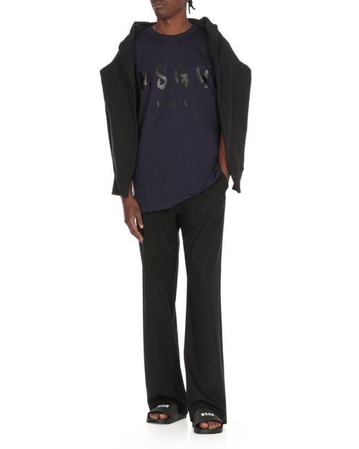 MSGM Blue T-Shirts And Polos for men