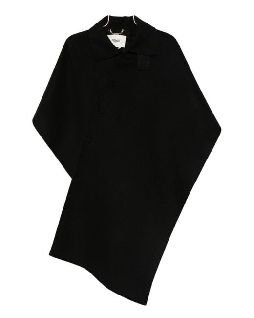 Fendi Black Ff Wool Coat
