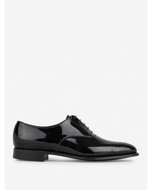 Crockett and Jones Black Tuxedo Leather Shoes for men