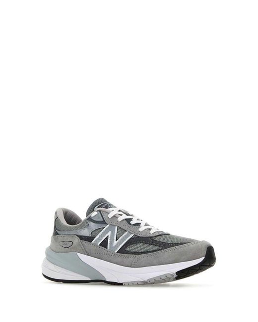 New Balance White Multicolor Fabric And Suede 990v6 Sneakers for men