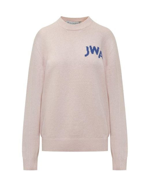 J.W. Anderson White Crew Neck Sweater for men