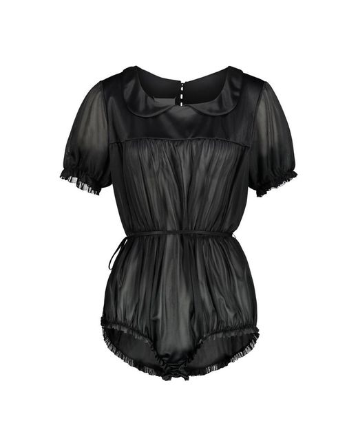 Maison Margiela Black Sheer Nylon Bodysuit Clothing