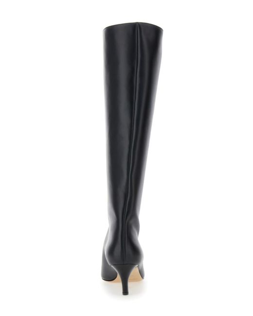 Semicouture Black High Boots With Pointed Toe And Low Heel