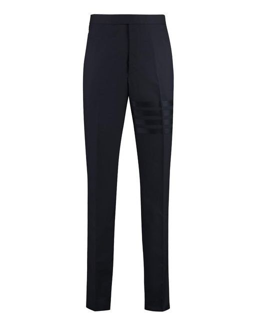 Thom Browne Blue Wool Tailored Trousers for men