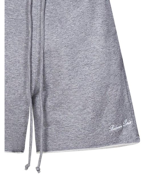 Balmain Gray Paris Shorts for men