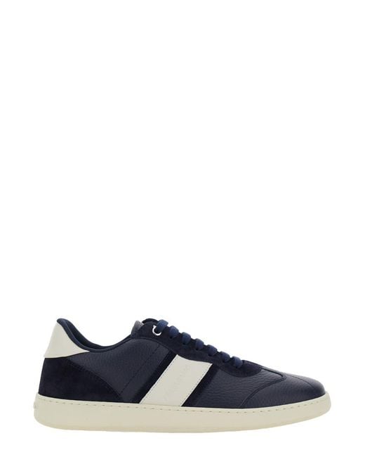 Ferragamo Blue Sneakers With Contrasting Heel And Logo Lettering On The Tongue for men