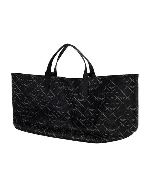 Zadig & Voltaire Black Z Xl Monogram Shopper Bag