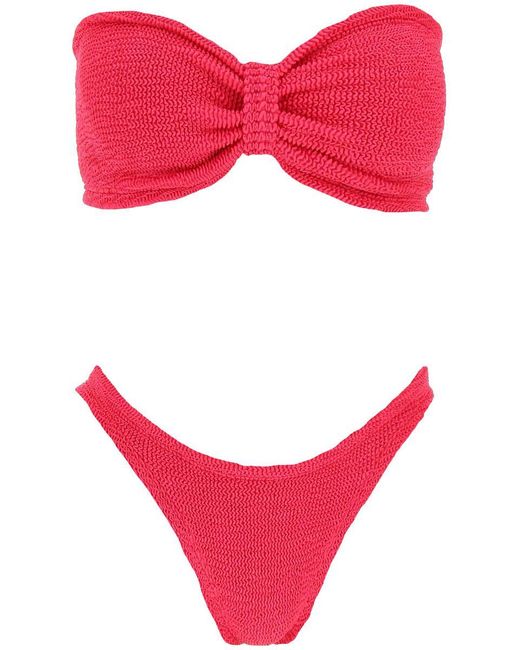 Hunza G Red Jean Bikini Set