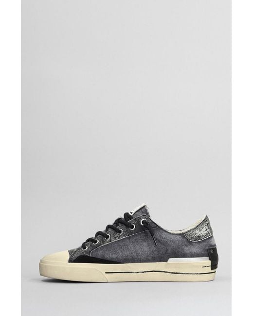 Crime London Black Recut Low Sneakers for men