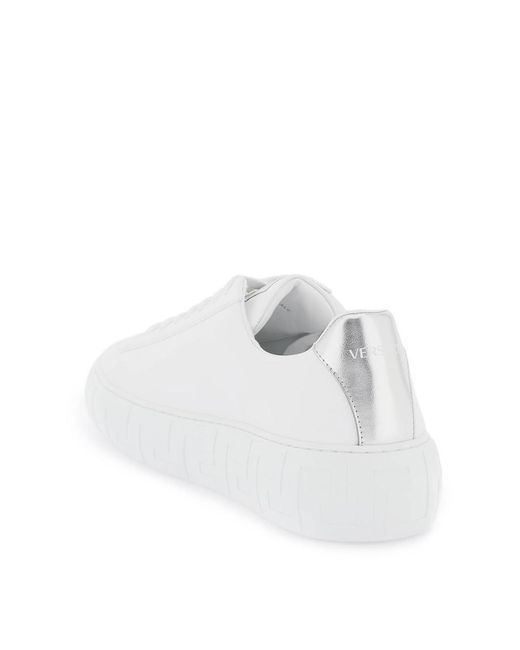 Versace White 'greca' Sneakers With Logo for men