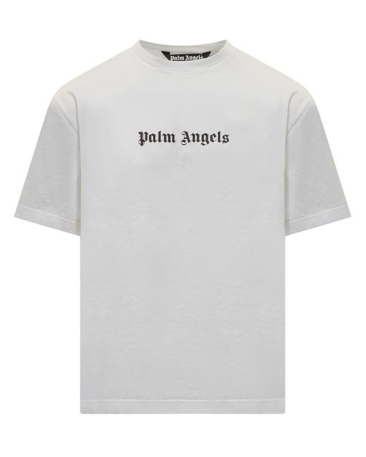 Palm Angels Gray T-shirt With Logo for men
