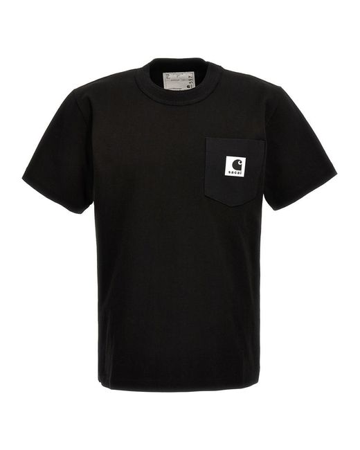 Sacai Black T-Shirt X Carhartt Wip