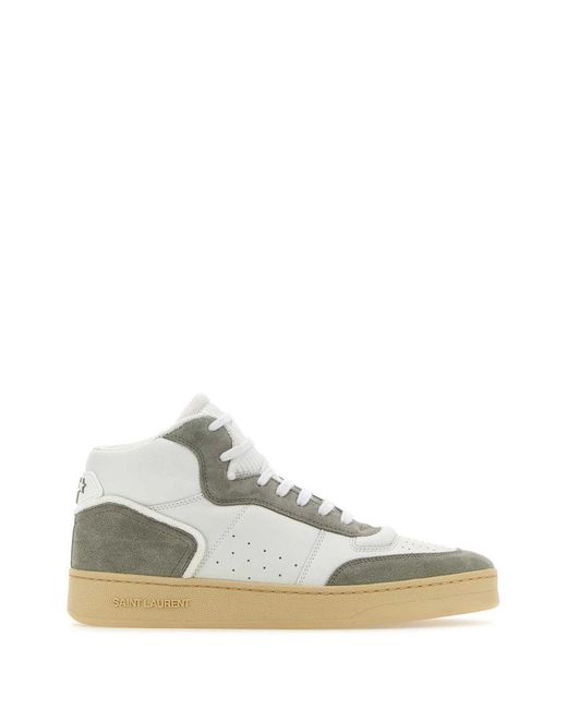 Saint Laurent White Sl/80 Leather Sneakers for men