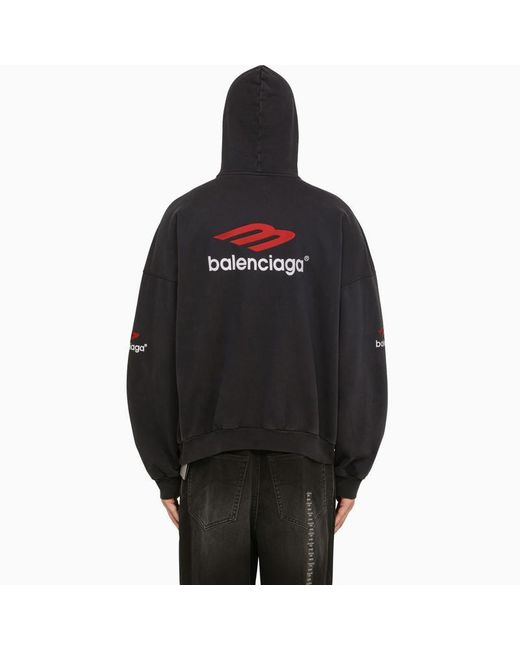 Balenciaga Icon B Sport Hoodie Black/red for men