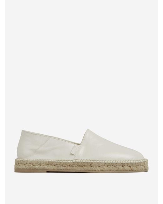 AMI White Leather Espadrilles for men