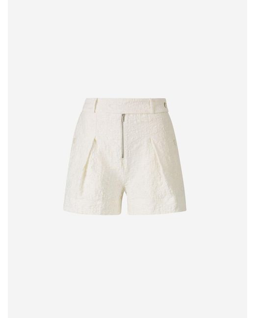 Jil Sander White Textured Cotton Shorts