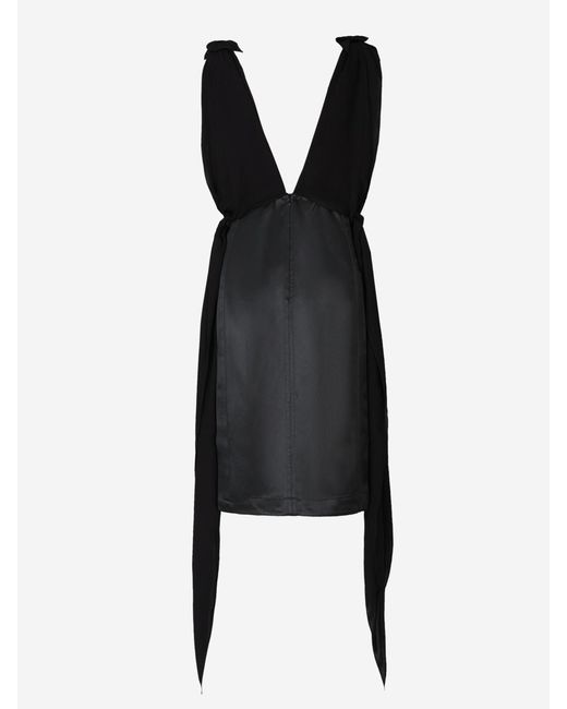 Bottega Veneta Black Mini Silk Dress