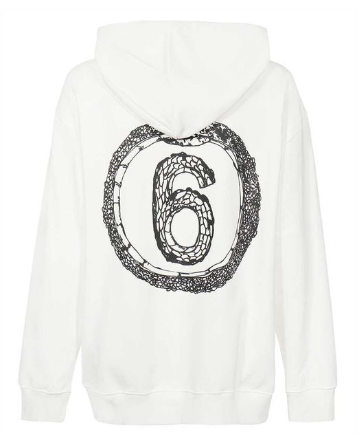 MM6 by Maison Martin Margiela White Cotton Hoodie for men