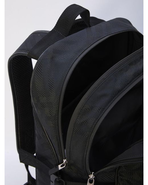 Burberry Black Jacquard Check Backpack for men