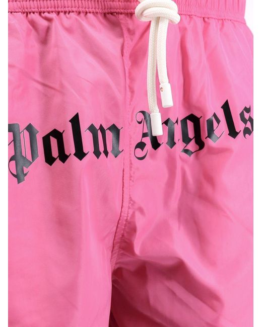 Palm Angels Pink Swim Trunks for men