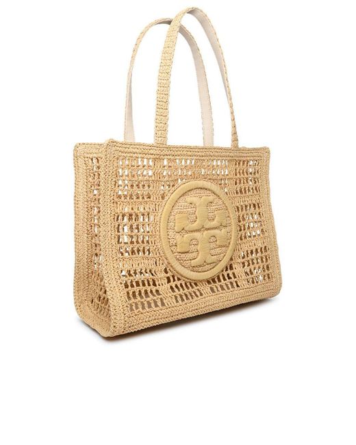 Tory Burch Natural 'Ella' Small Raffia Shopping Bag