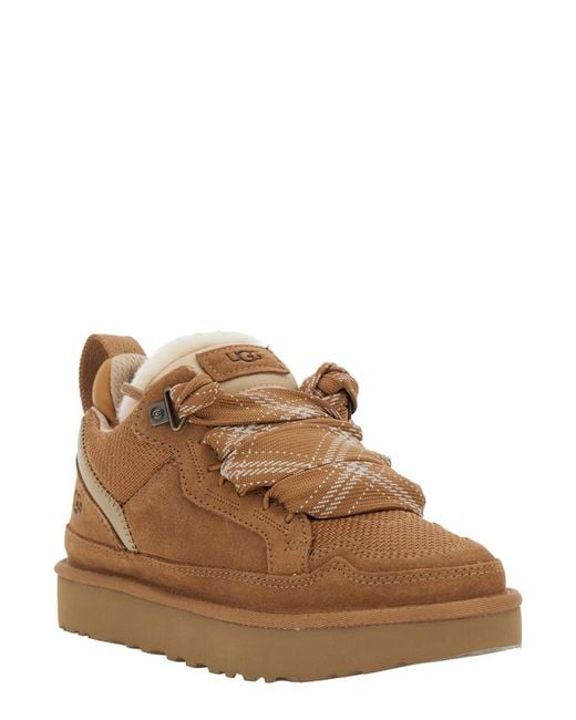 Ugg Brown 'Lo Lowmel' Sneakers With Mesh Inserts And Logo On The Side