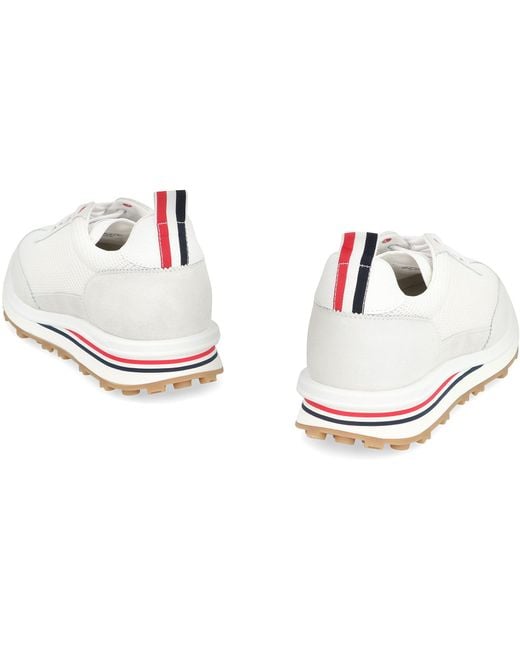 Thom Browne White Leather And Fabric Low-top Sneakers for men
