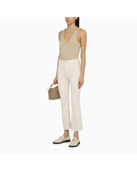 Mother Natural Jeans The Hustler Ankle Fray Cream