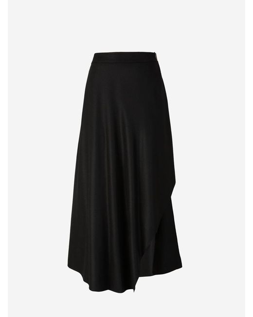 Loro Piana Black Alin Cashmere Skirt