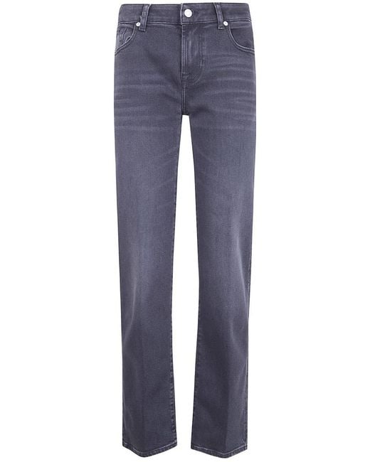 7 For All Mankind Blue "Calie" Straight Bottomline Jeans Clothing
