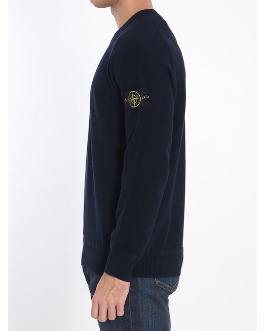 Stone Island Blue Micro Stitch Sweatshirt for men