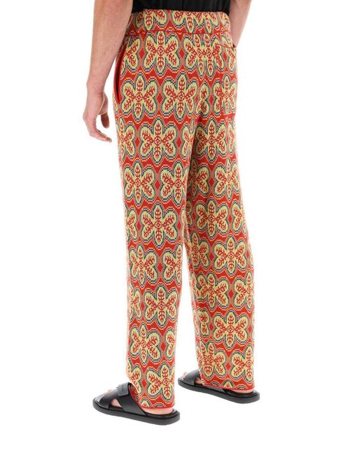 Bode Red 'dream State' Knit joggers for men