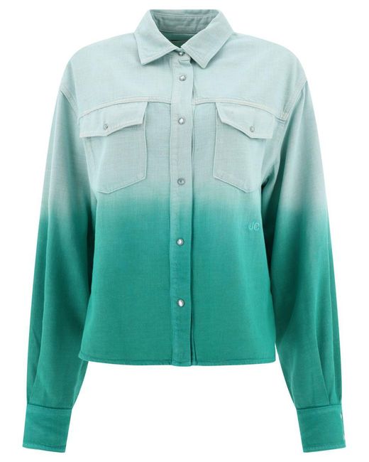 Jacob Cohen Green Shaded Cotton-Lurex Overshirt