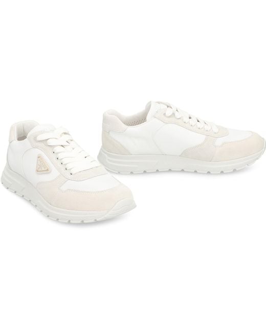 Prada White Prax 2.0 Low-Top Sneakers