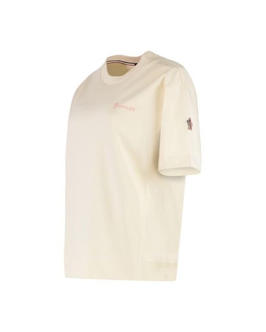 Moncler Natural Cotton Crew-Neck T-Shirt