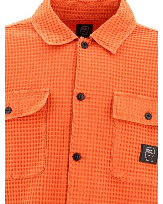 Brain Dead Orange "waffle" Shirt for men