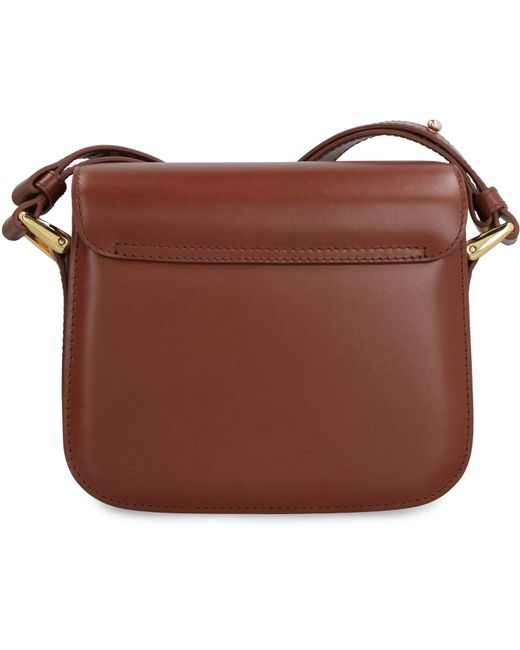 A.P.C. Brown Grace Leather Mini Crossbody Bag