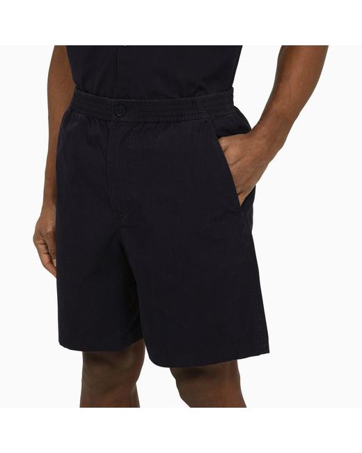 A.P.C. Black Dark Navy Bermuda Shorts In Cotton for men