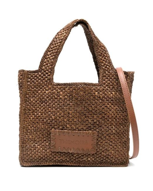 THEMOIRÈ Brown Morea Small Raffia Bag