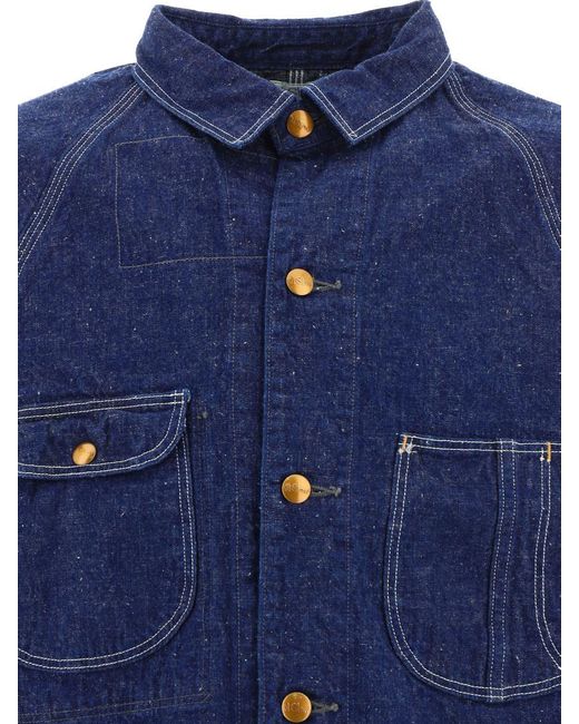Orslow Blue "1950's" Overshirt Jacket for men