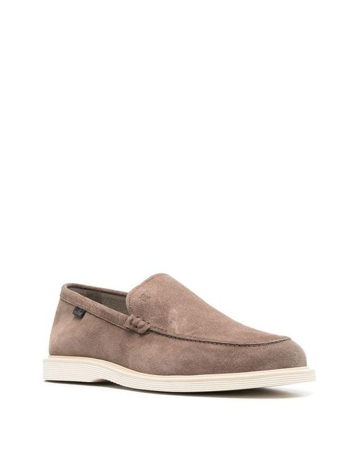 Hogan Brown H633 Millerighe Loafer Shoes for men