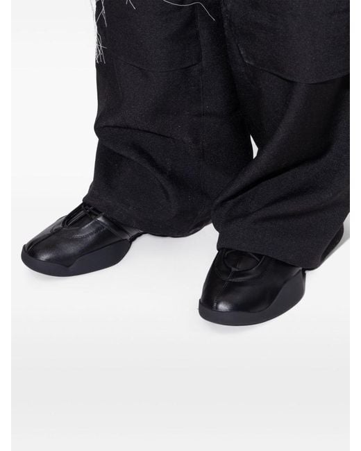 Y-3 Black Regu Leather Sneakers for men