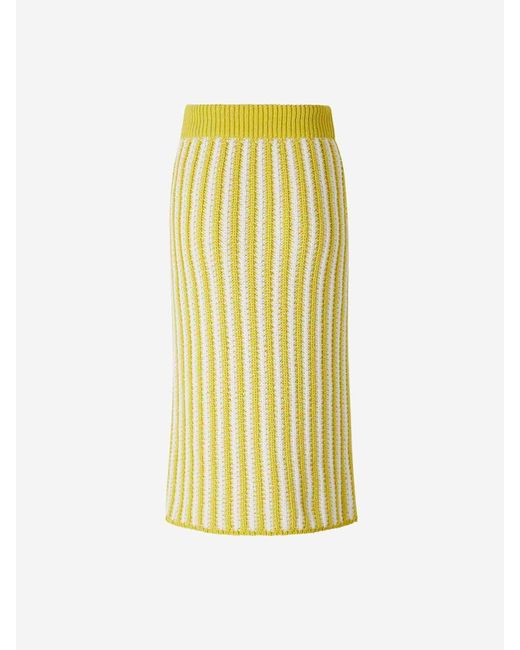 Fabiana Filippi Yellow Midi Knit Skirt