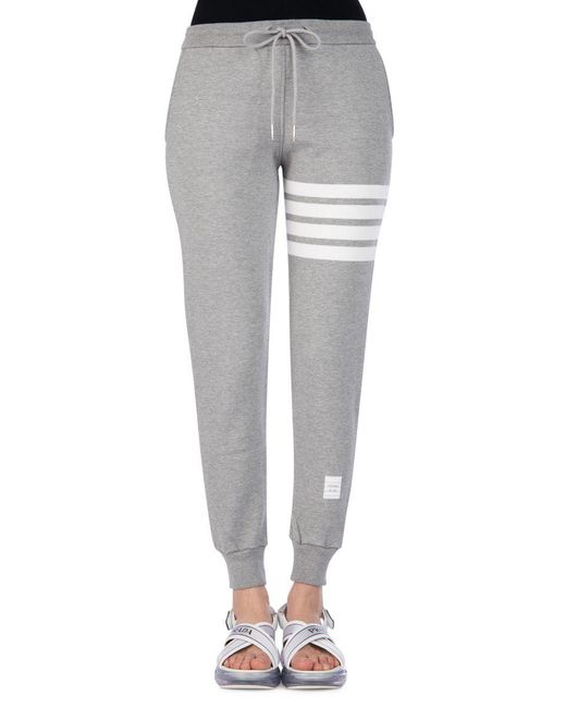 Thom Browne Gray Light Cotton 4Bar Track Pants
