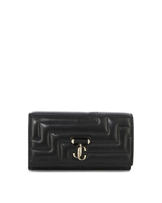 Jimmy Choo Black Wallet With Pearl Strap
