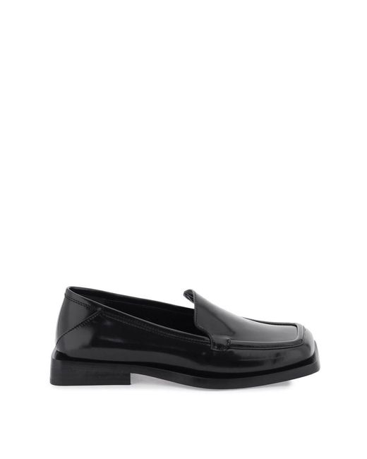 The Attico Black Brushed Leather 'micol' Loafers