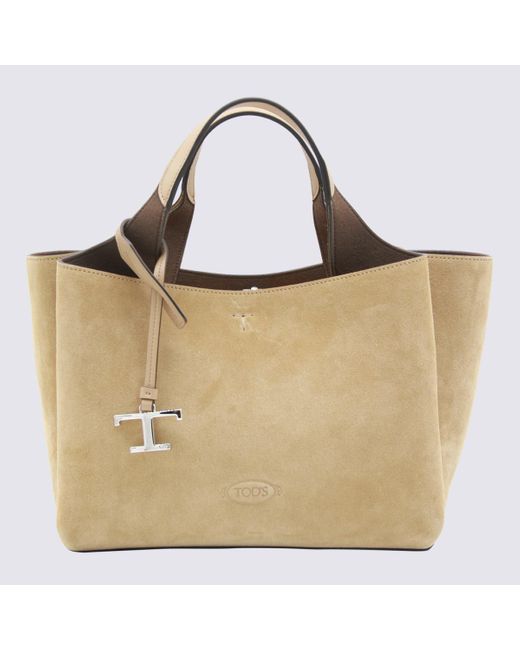 Tod's Natural Suede Leather Top Handle Bag